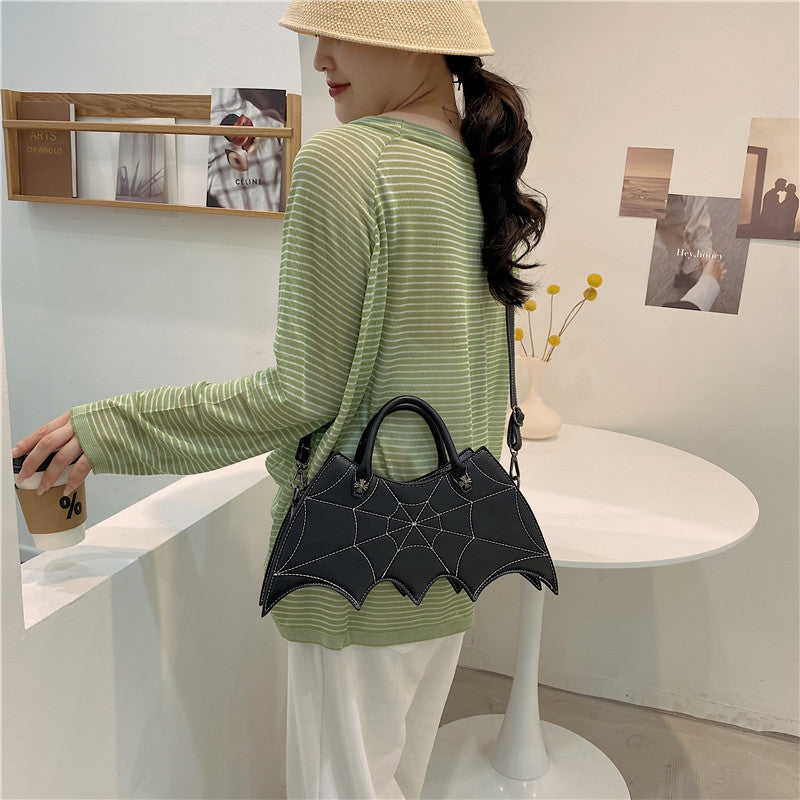 Women's Spider Web Crossbody Bag - Gothic Halloween Shoulder Handbag