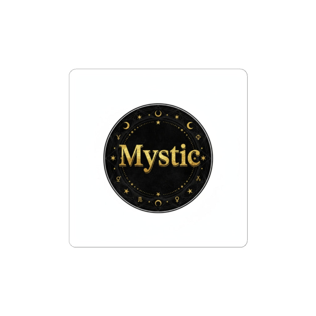 Mystic Circle Sticker | Tarot & Occult Typography, Witchy Metallic