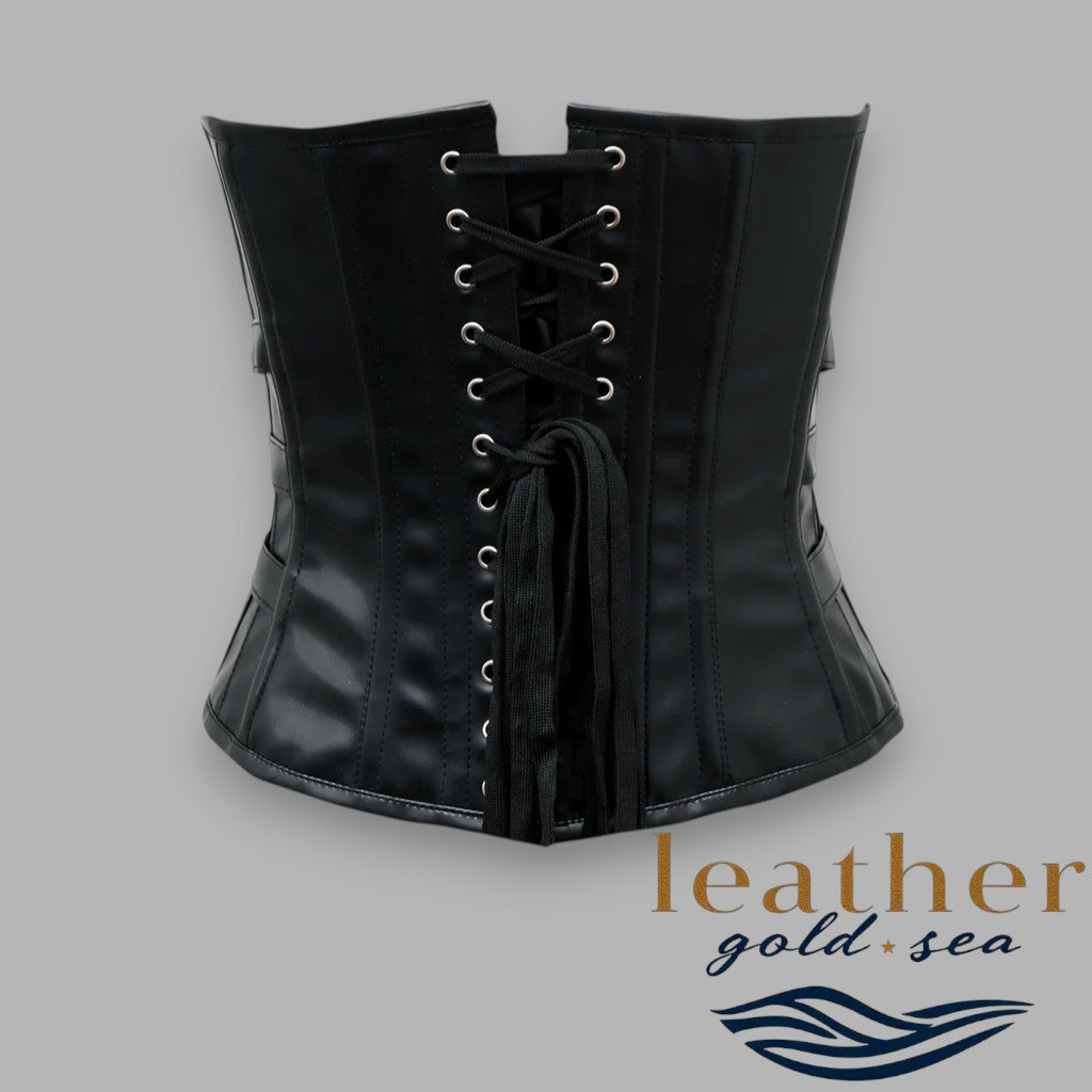 Black Leather Corset Dress – Bold Handmade Style