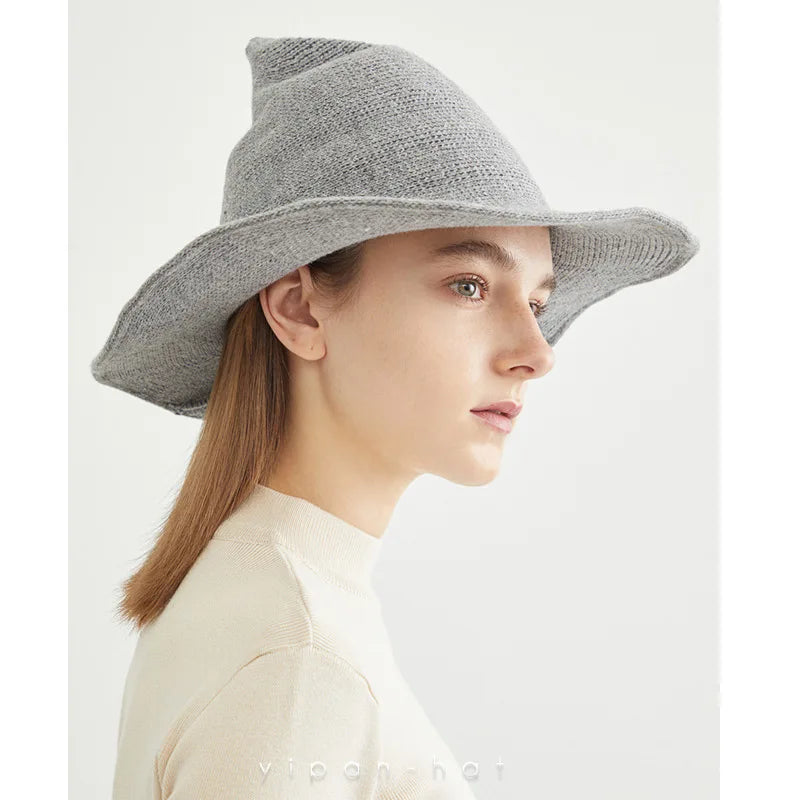 Witch Hat Warm Wool for Women Party Decor Wizard   Cosplay Costume     Halloween