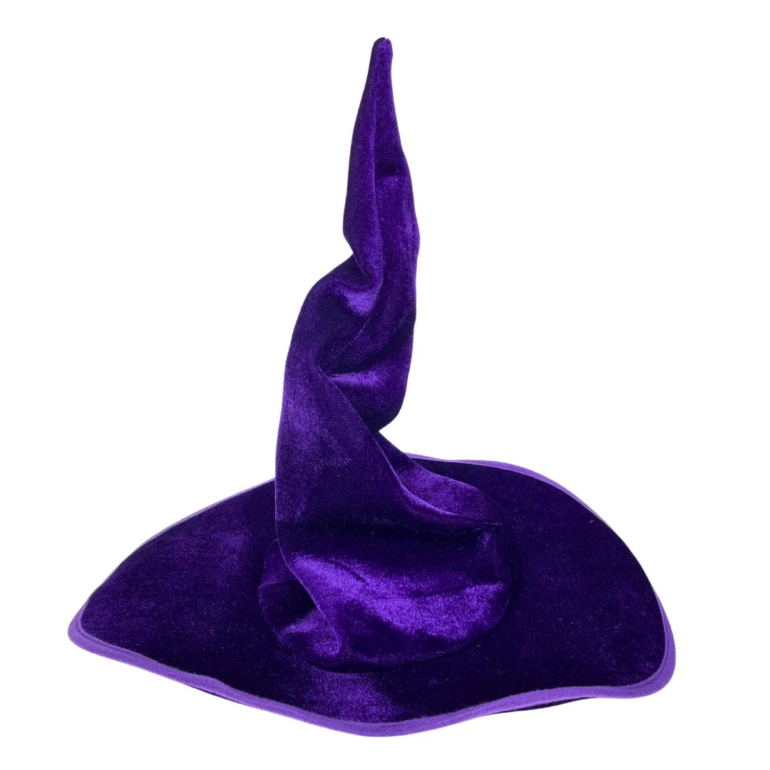 Witch Hat Halloween Felt Twisted Wrinkled Foldable Witch Costume Cap for Halloween Party Cosplay Witchcraft