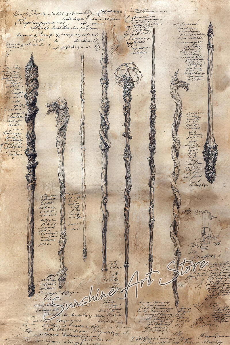 Witch Spell Book Pages Potion Book Vintage Gothic Wizard Witch Cottage Art Magic Poster Canvas Painting Wall Pictures Home Decor