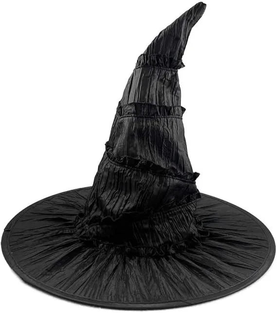 Witch Hat Halloween Felt Twisted Wrinkled Foldable Witch Costume Cap for Halloween Party Cosplay Witchcraft