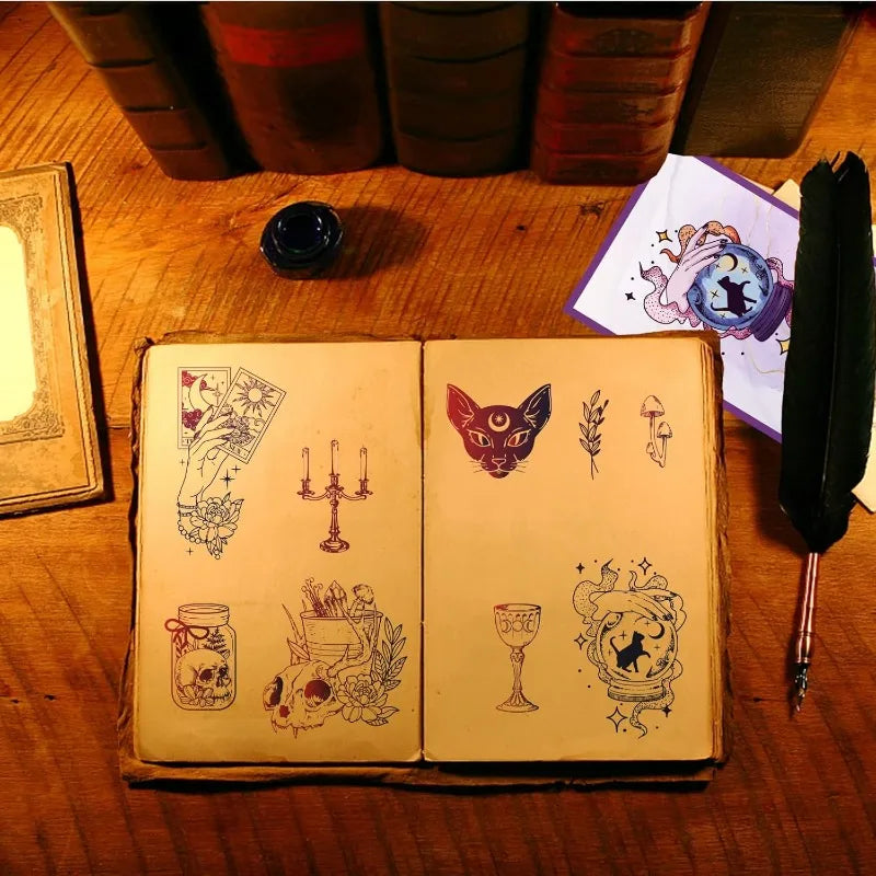 Witchcraft Magical Clear Stamps for DIY Scrapbooking Journals Decorative Cards Making Magic Ball Kitten Fantasy Silicone Clear