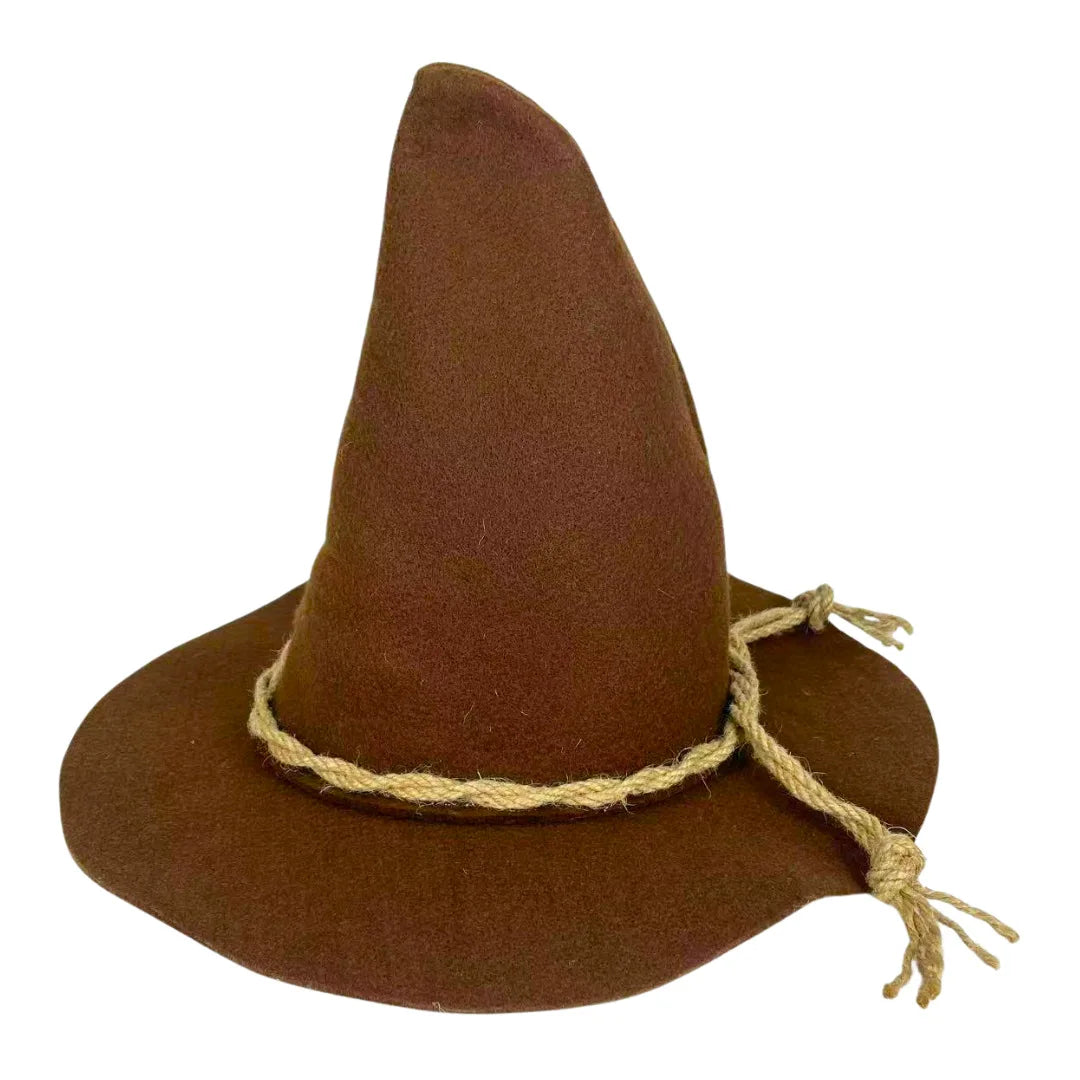 Witch Hat Halloween Felt Twisted Wrinkled Foldable Witch Costume Cap for Halloween Party Cosplay Witchcraft