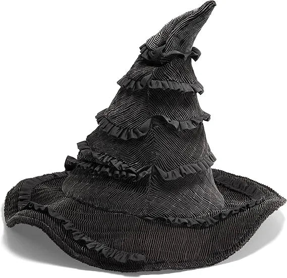 Witch Hat Halloween Felt Twisted Wrinkled Foldable Witch Costume Cap for Halloween Party Cosplay Witchcraft