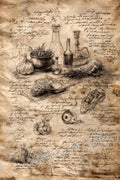 Witch Spell Book Pages Potion Book Vintage Gothic Wizard Witch Cottage Art Magic Poster Canvas Painting Wall Pictures Home Decor