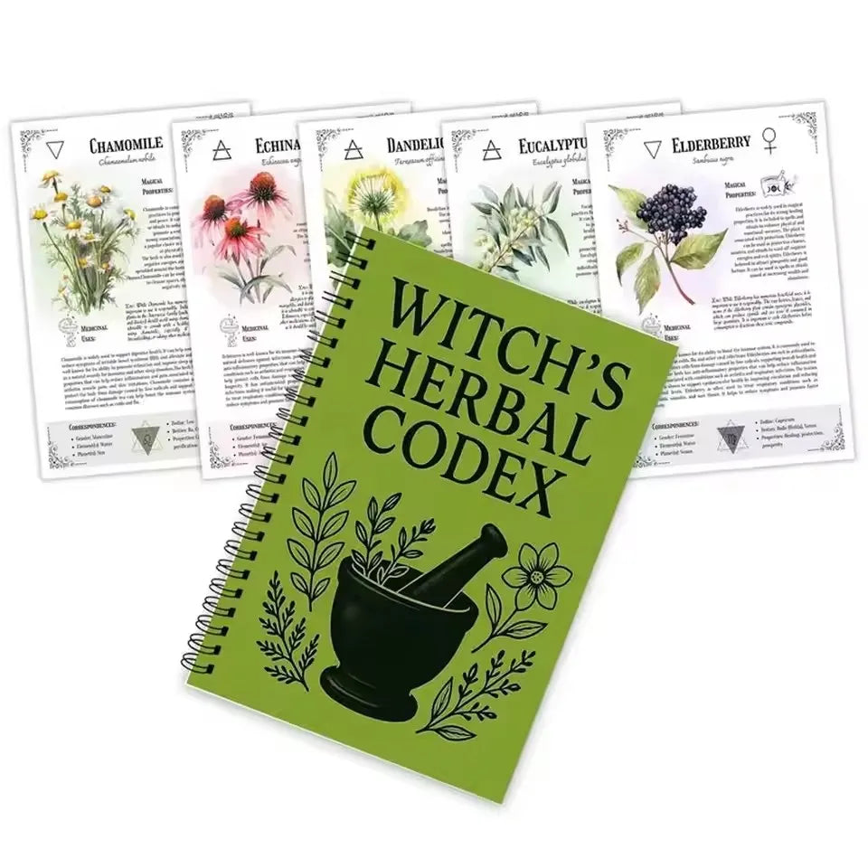 Witch's Herbal Codex - Magical Herb Guide Book Occult Pagan Witchcraft Reference Witch Herbal Notebook