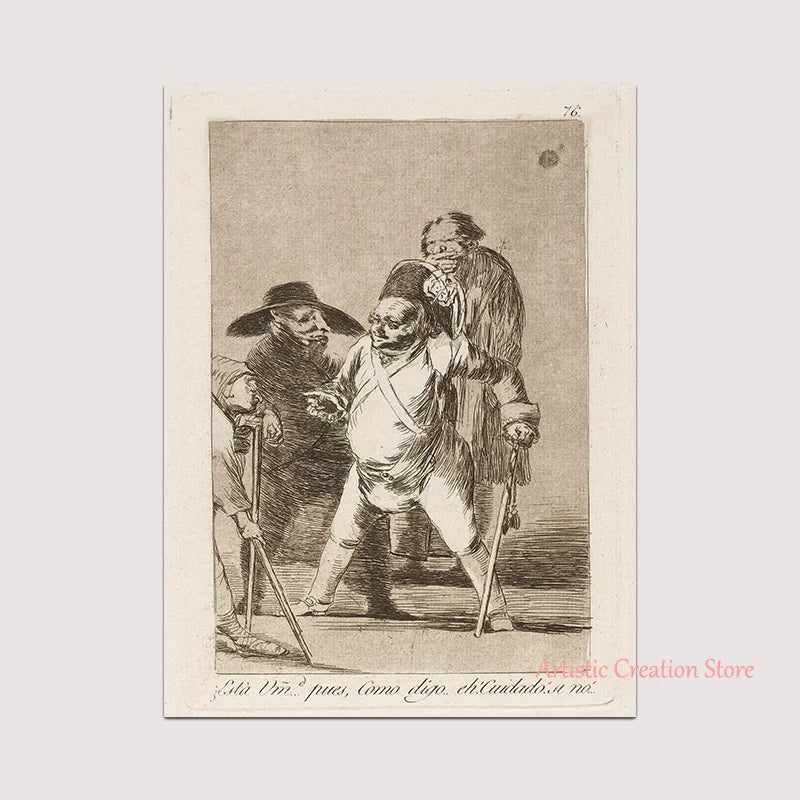 Witchcraft Collection By Francisco De Goya Witch Riding on Broom Dark Art Goth Poster Print Canvas Painting Wall Pictures Decor