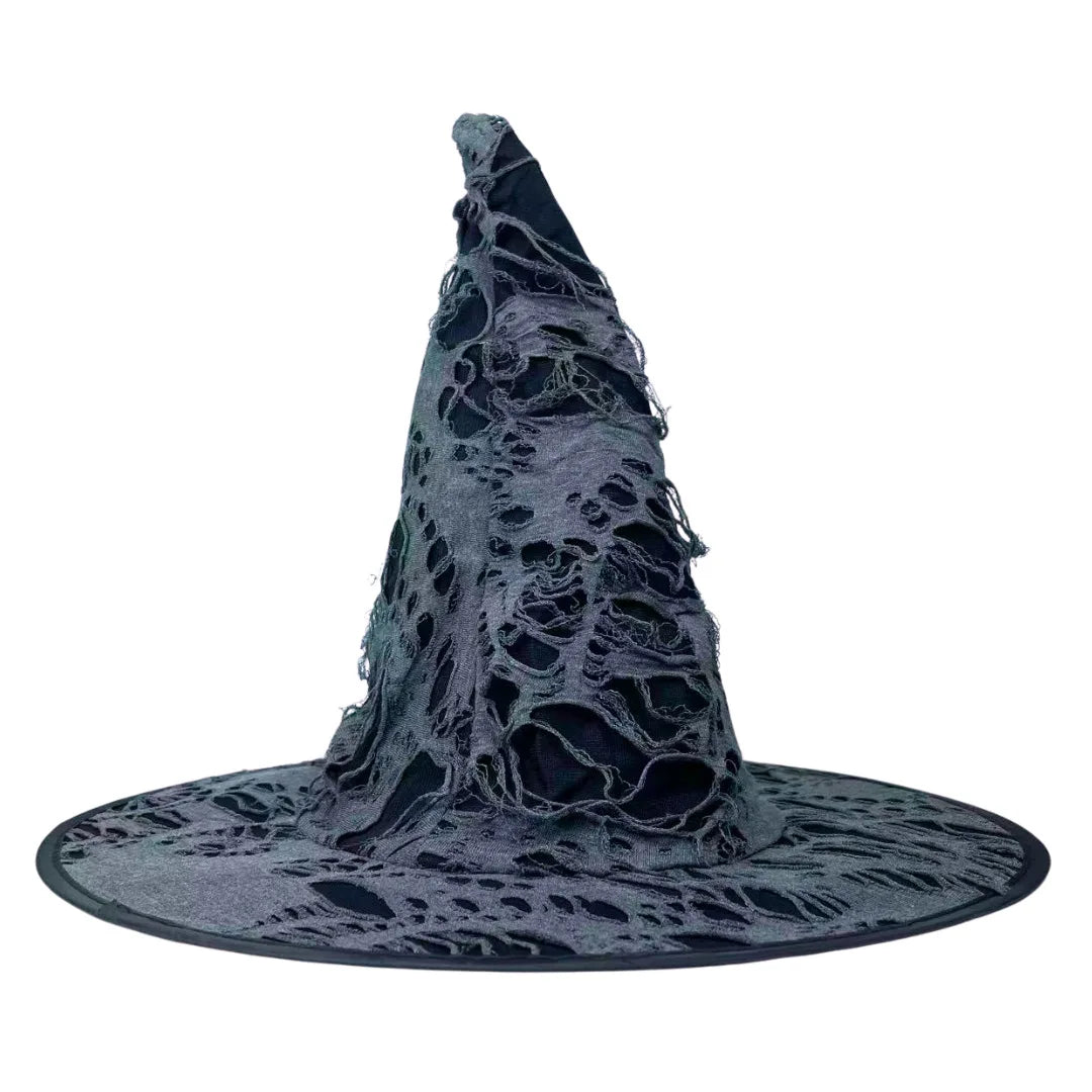 Witch Hat Halloween Felt Twisted Wrinkled Foldable Witch Costume Cap for Halloween Party Cosplay Witchcraft