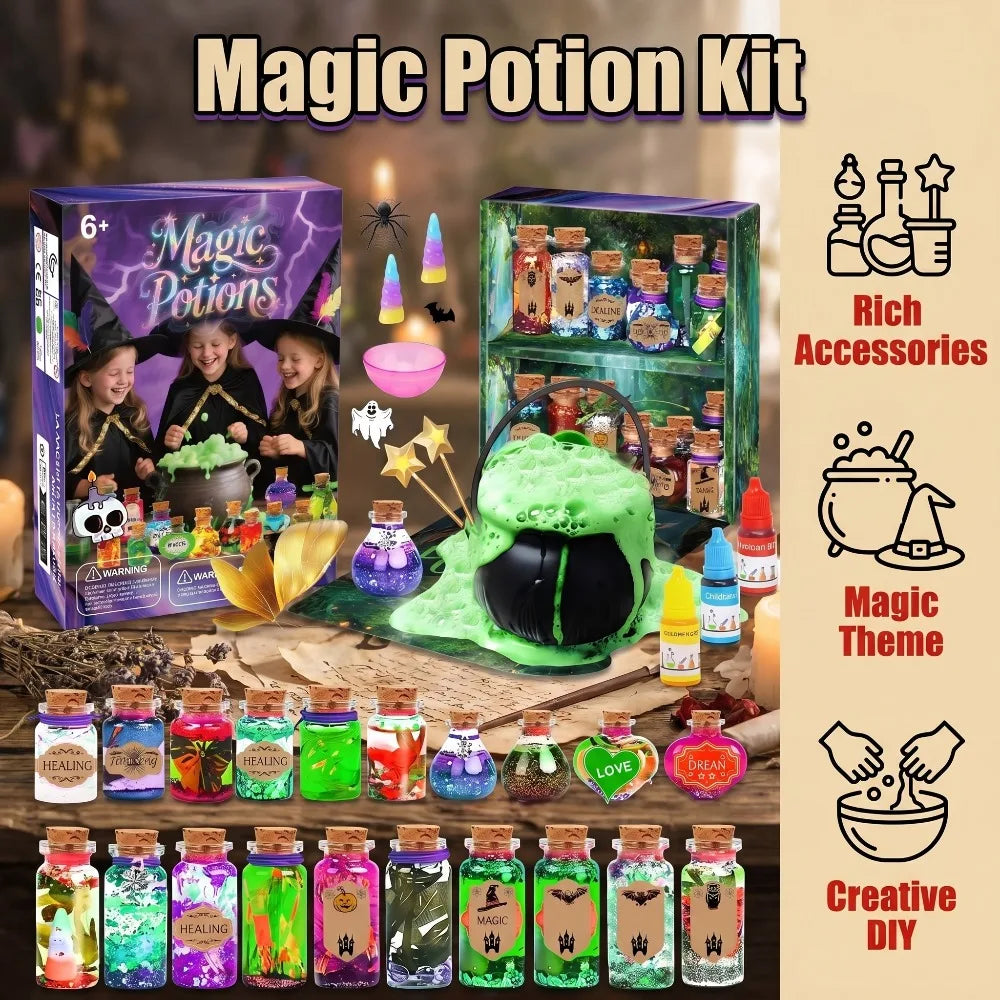 Witch Magical Potion Kit DIY Color Changing Freezing Potion Science Experiment Game Handmade Craft Toy for Children