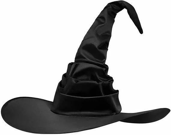 Witch Hat Halloween Felt Twisted Wrinkled Foldable Witch Costume Cap for Halloween Party Cosplay Witchcraft