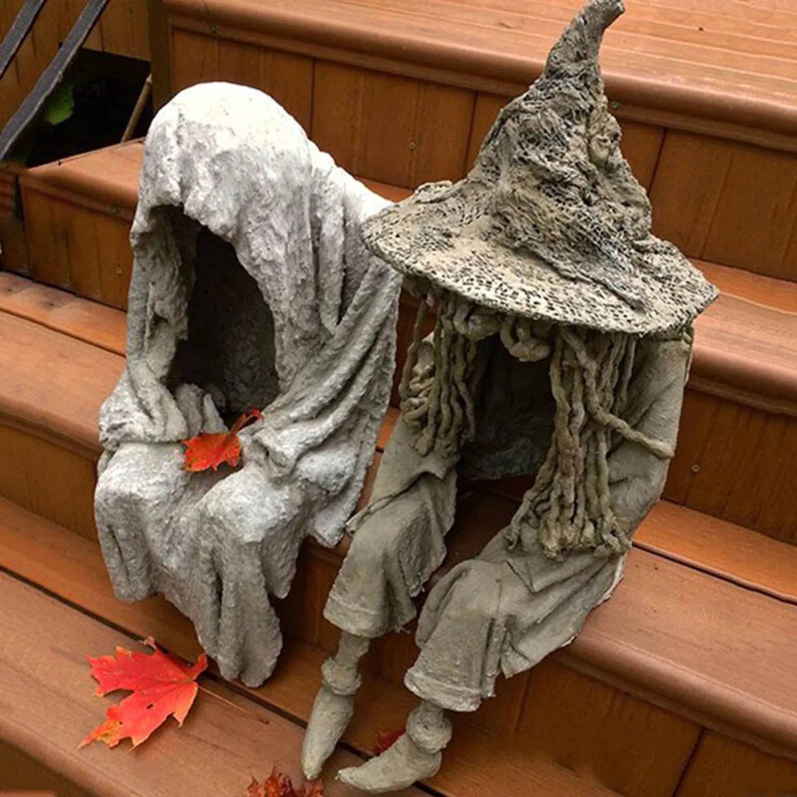 Witch Solar Energy Lamp Witch Solar LED Lawn Light Resin Garden Courtyard Decoration Lights Sculpture Figurines Dropshipping