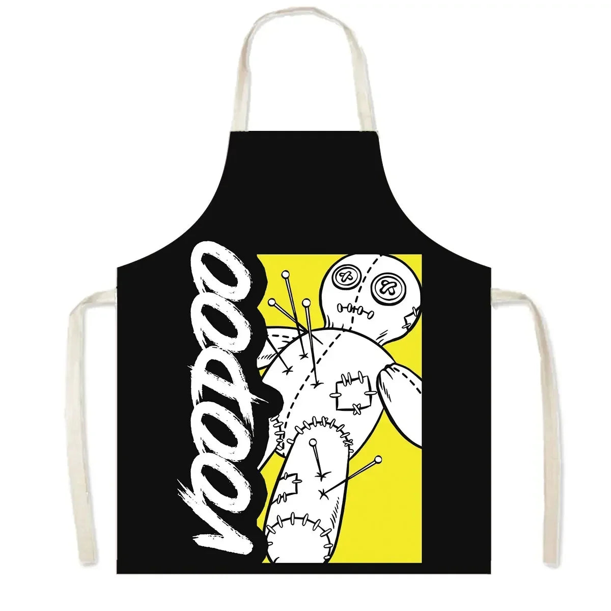 Witch Women Print Kitchen Apron Witchcraft Halloween Cooking Apron for Nail Salons BBQ Chef Waiter Household Cleaning Pinafore