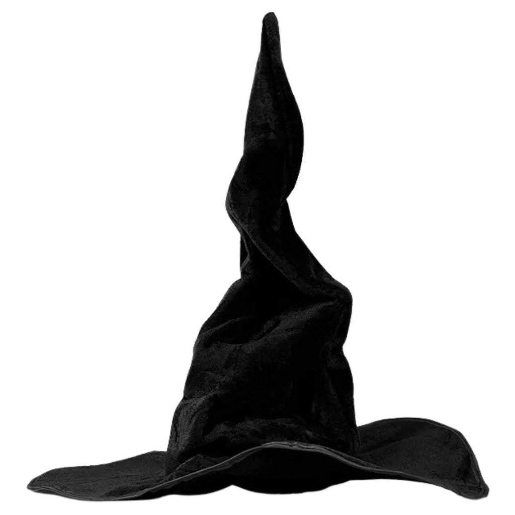 Witch Hat Halloween Felt Twisted Wrinkled Foldable Witch Costume Cap for Halloween Party Cosplay Witchcraft