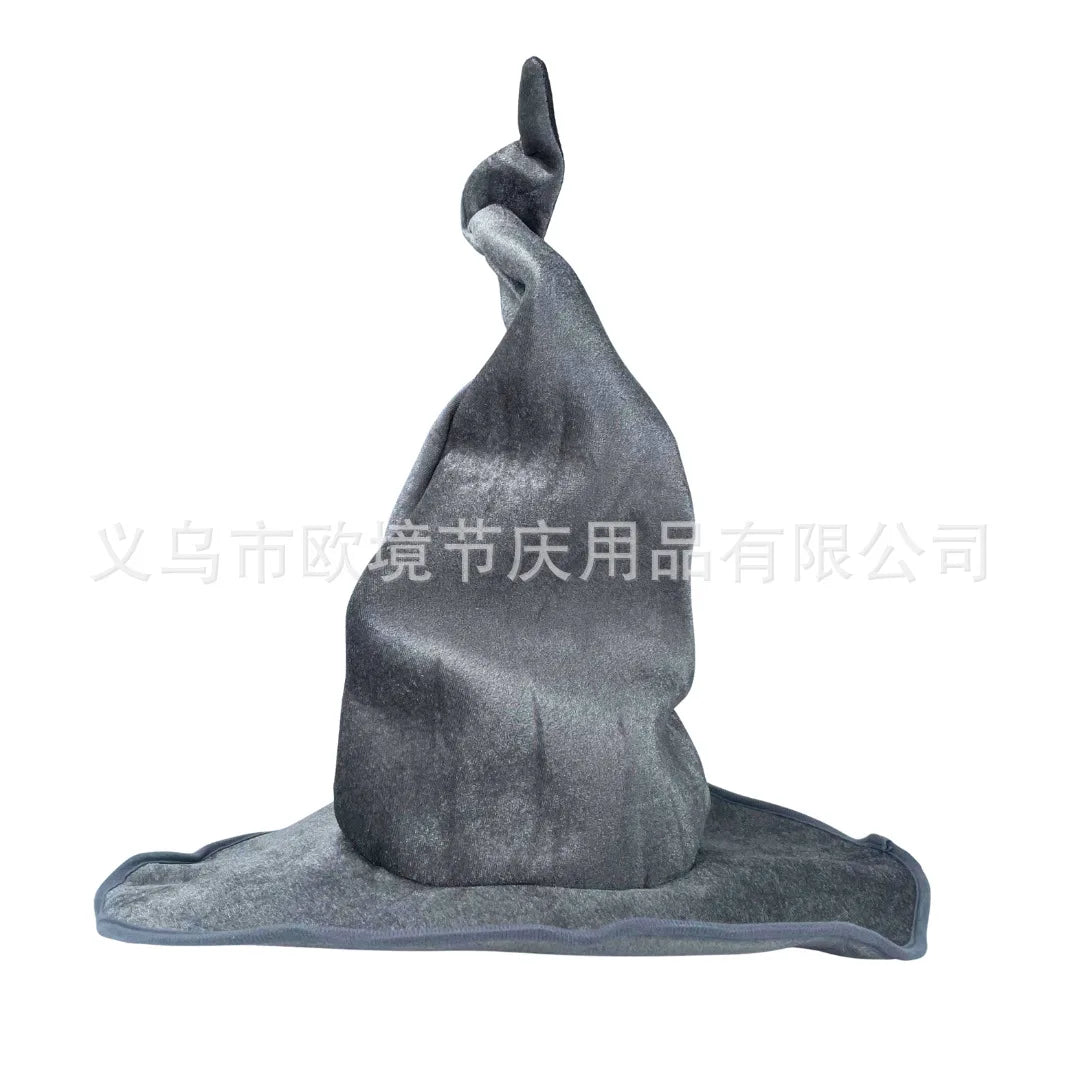 Witch Hat Halloween Felt Twisted Wrinkled Foldable Witch Costume Cap for Halloween Party Cosplay Witchcraft