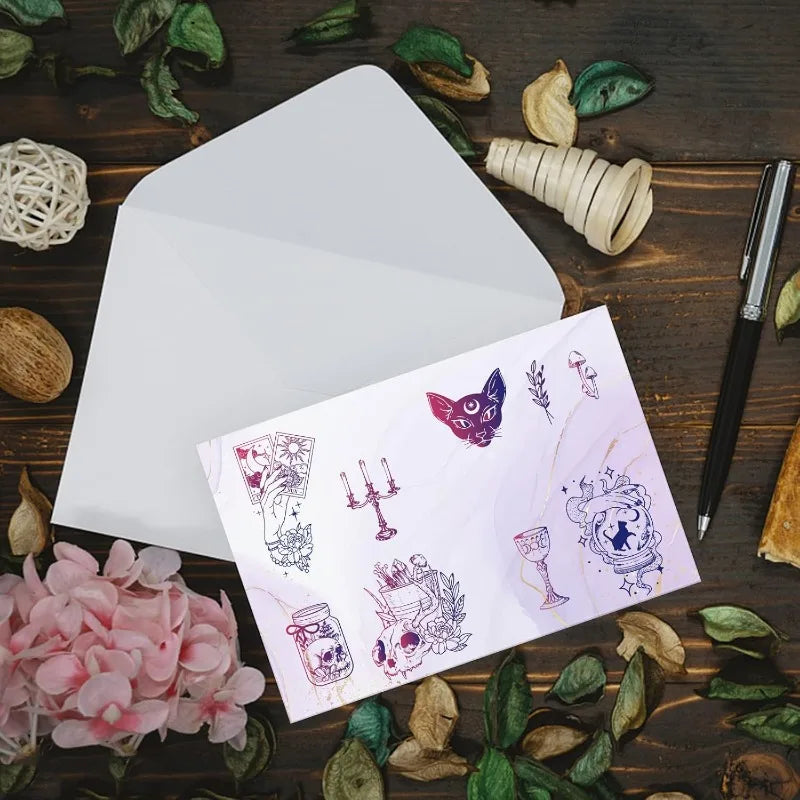 Witchcraft Magical Clear Stamps for DIY Scrapbooking Journals Decorative Cards Making Magic Ball Kitten Fantasy Silicone Clear