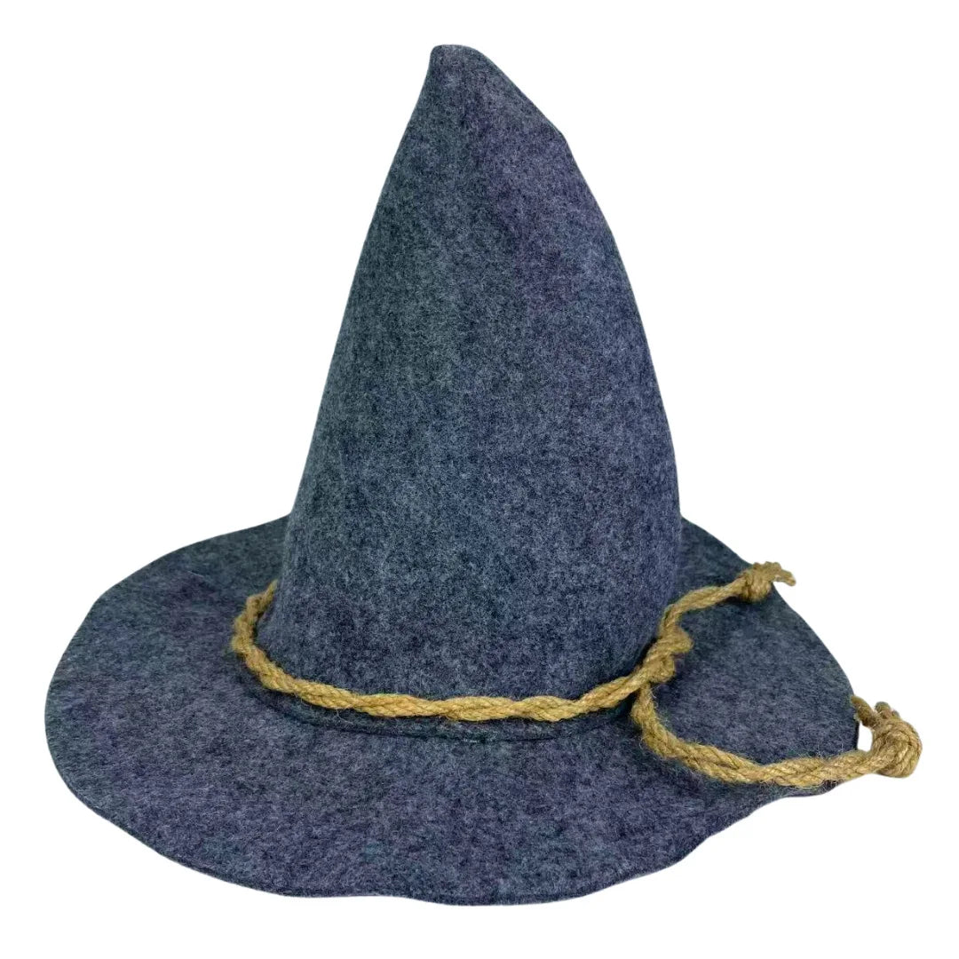 Witch Hat Halloween Felt Twisted Wrinkled Foldable Witch Costume Cap for Halloween Party Cosplay Witchcraft