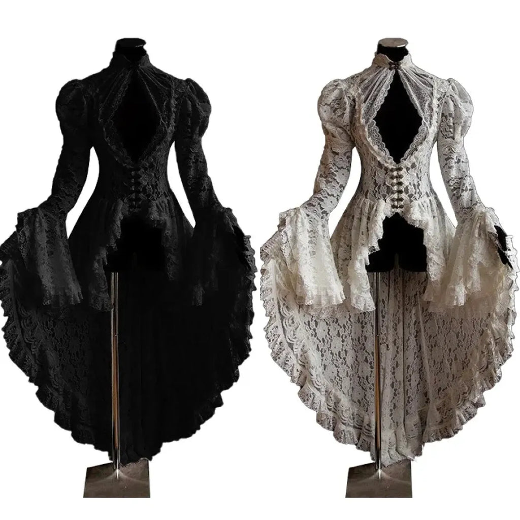 Gothic Lace Renaissance Dress – Vintage Medieval Cosplay